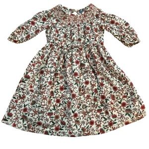 Old Navy Floral Bohemian Toddler Dress, Cream and Red, Size 18-24 Months